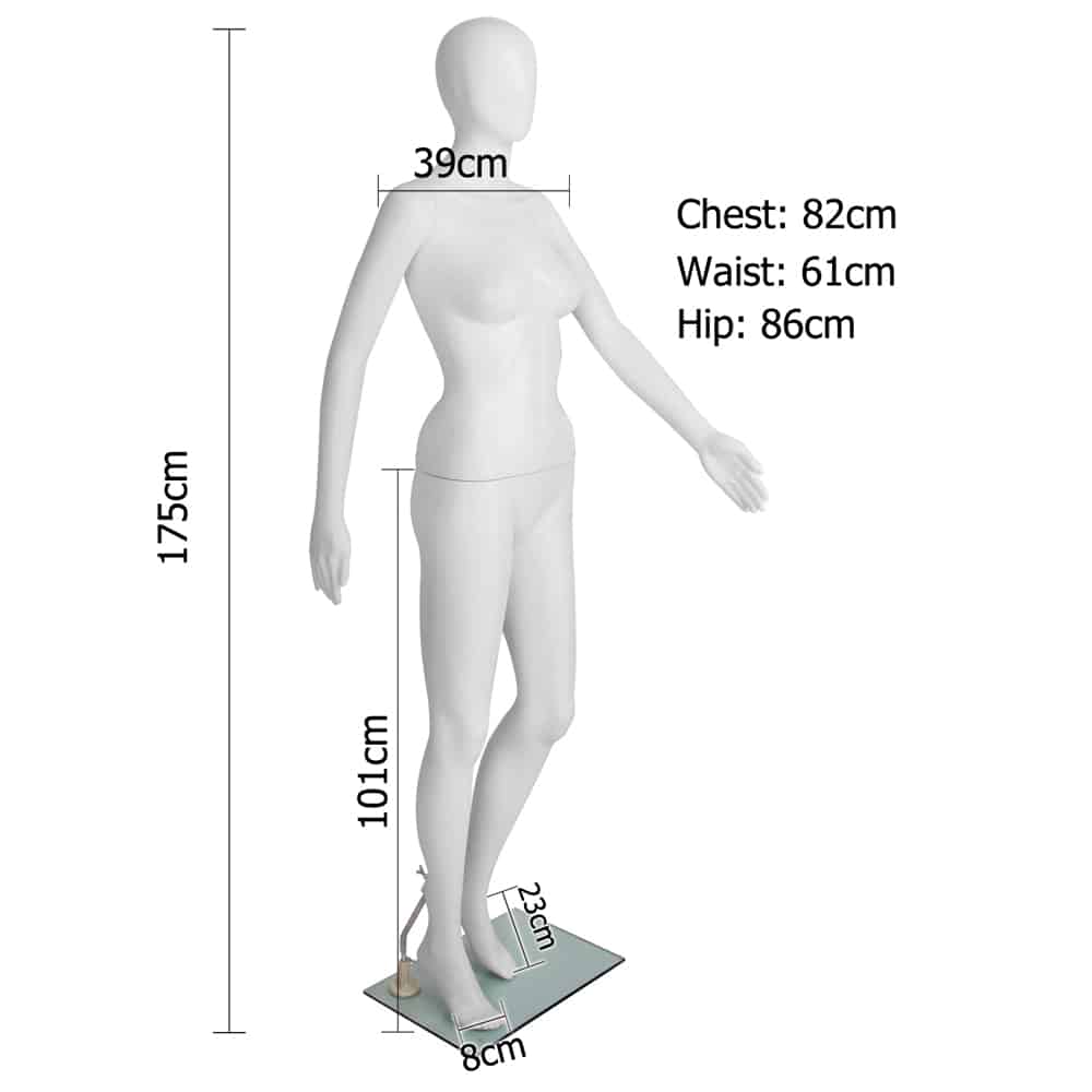 175cm Tall Full Body Female Mannequin White Mannequin Shop Australia